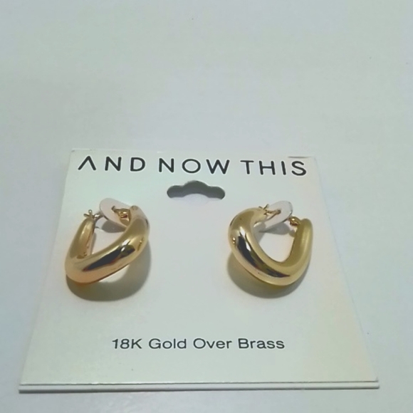 And Now This 18k over Brass Hoop Earrings - Picture 2 of 3